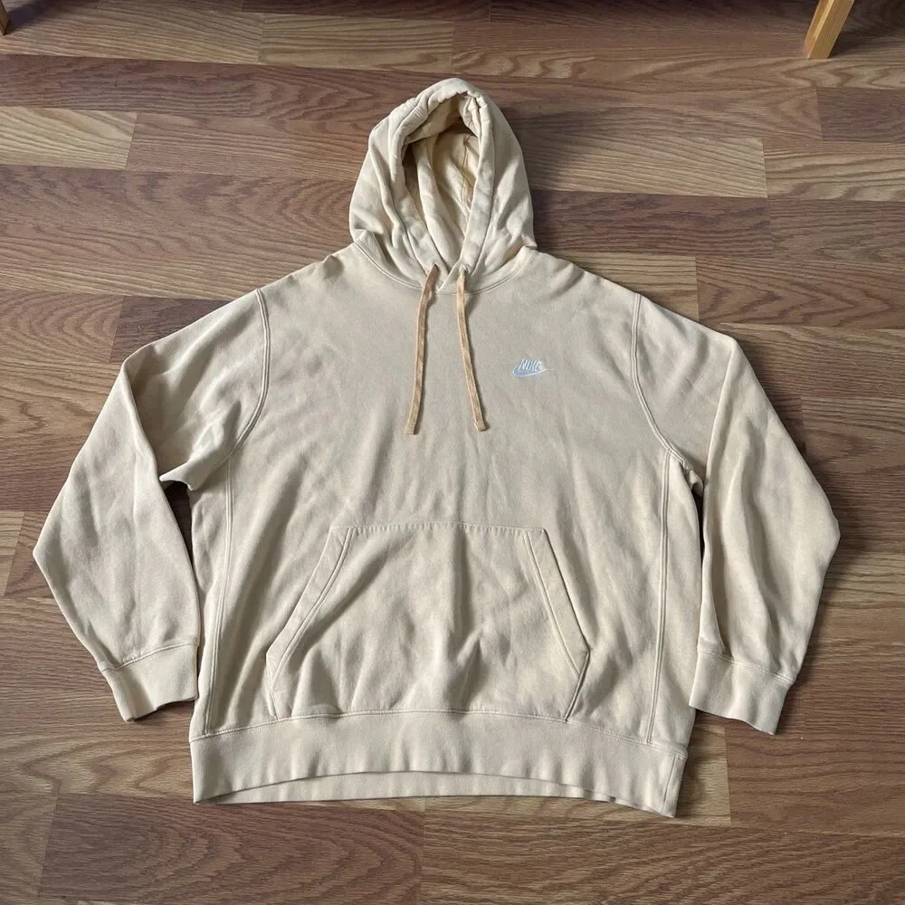 Nike Sportswear Club Fleece Hoodie Mens L Peach/Light Orange Pullover